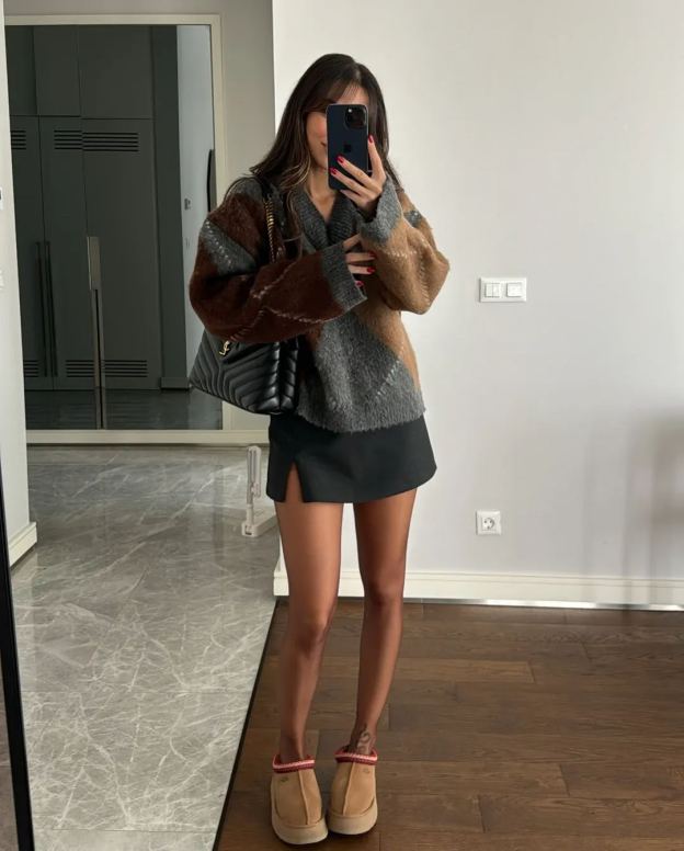 Gray Diamond Pattern Sweater