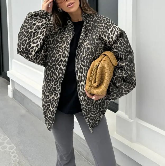 Leopard Lined Bomber