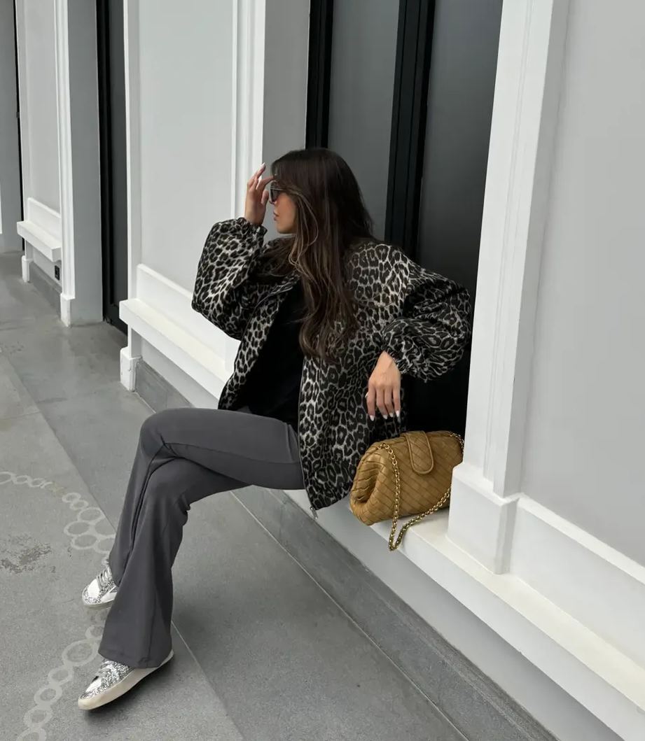 Leopard Lined Bomber