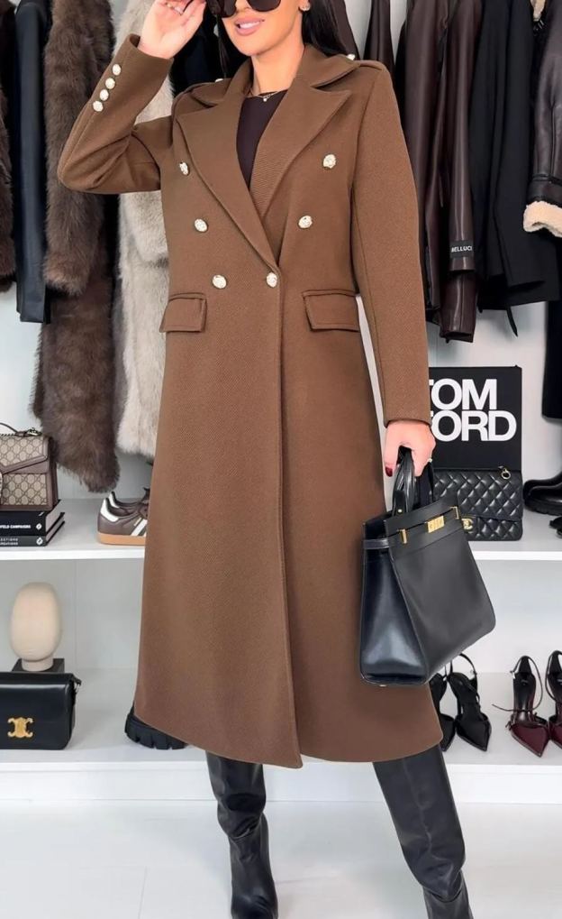 Anselme double-breasted herringbone coat