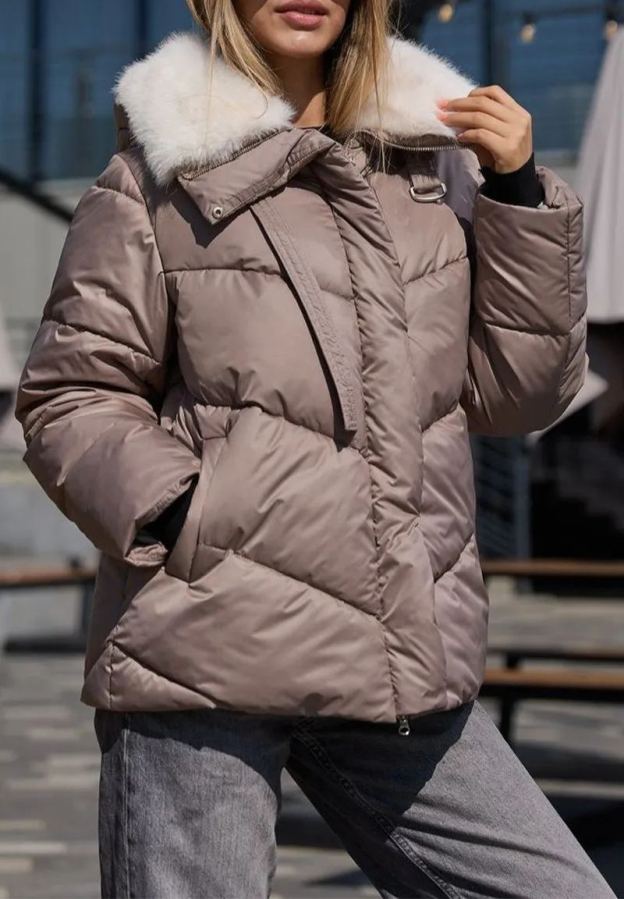 Solid Color Lapel Down Jacket