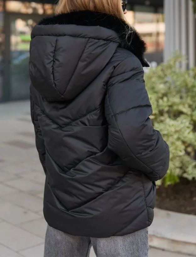 Solid Color Lapel Down Jacket