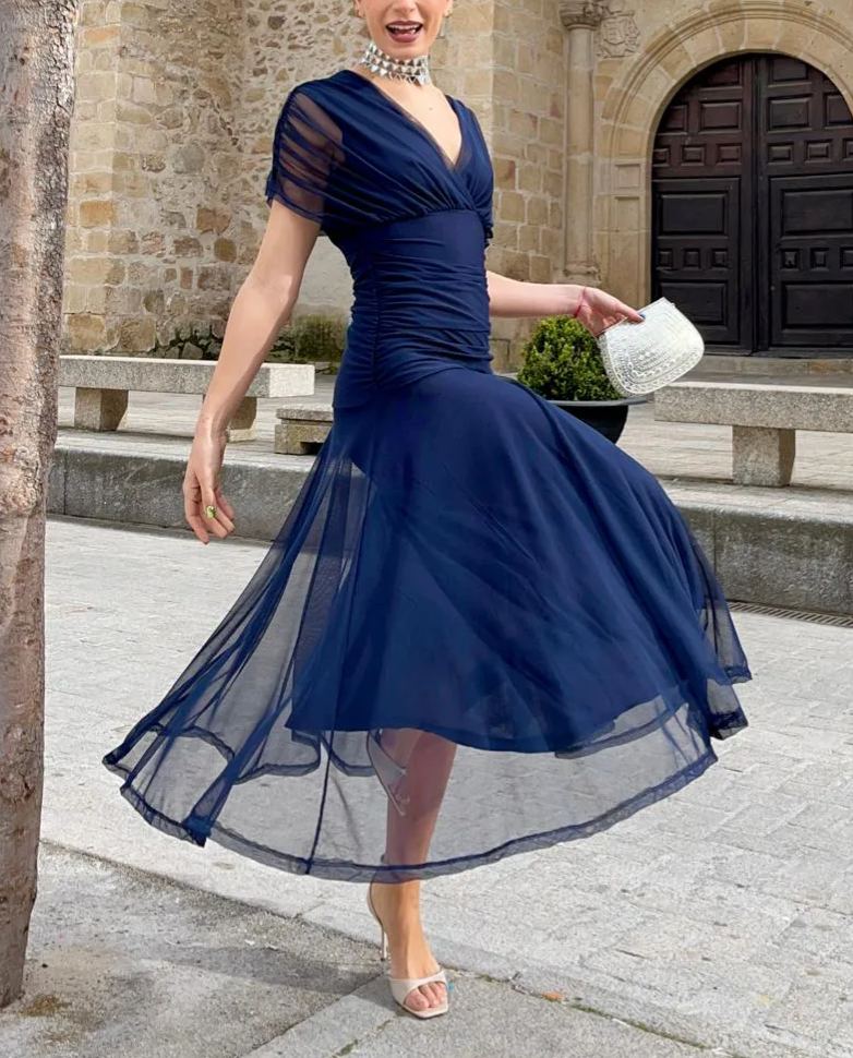 Aida navy dress