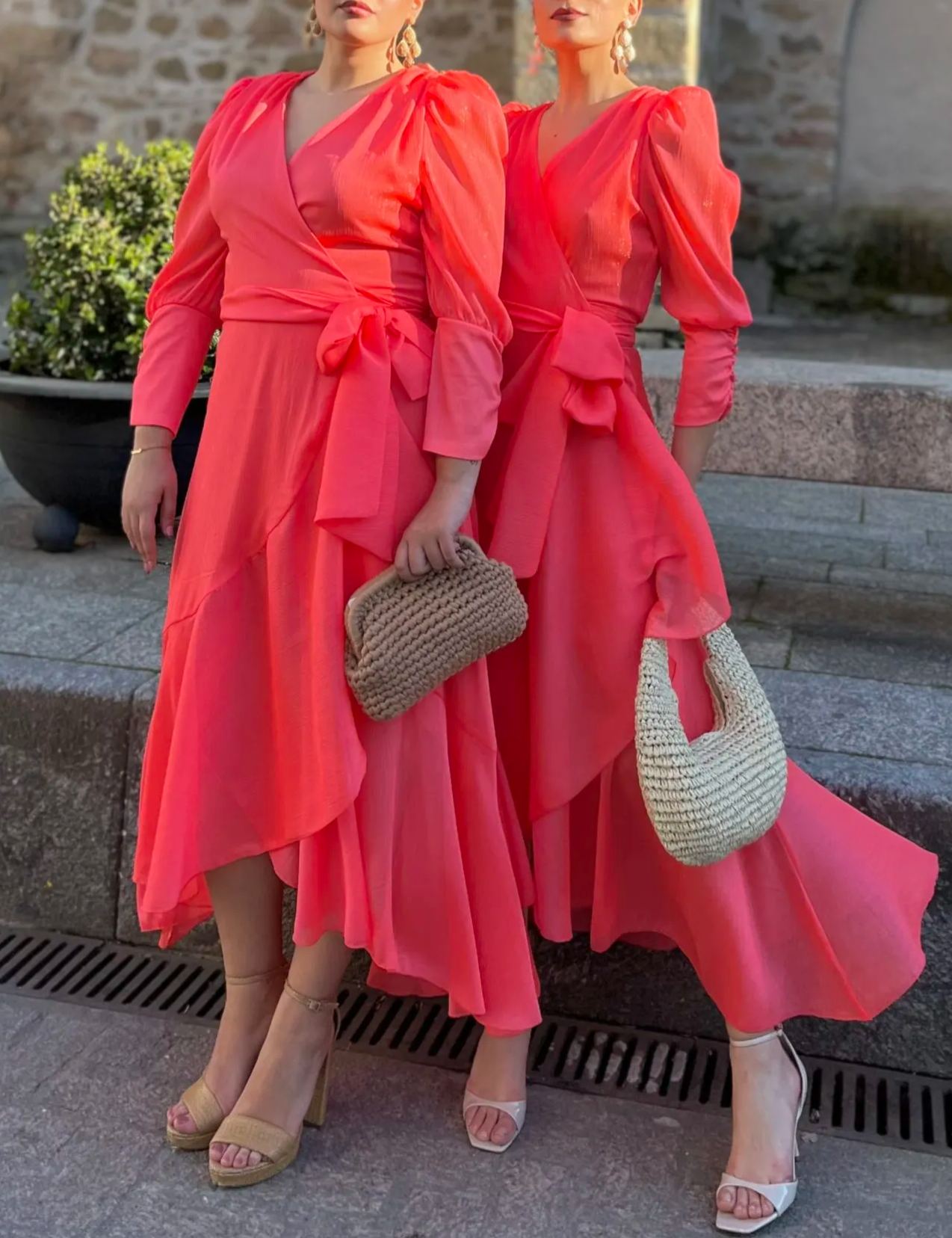 Lydia Coral Lurex Dress