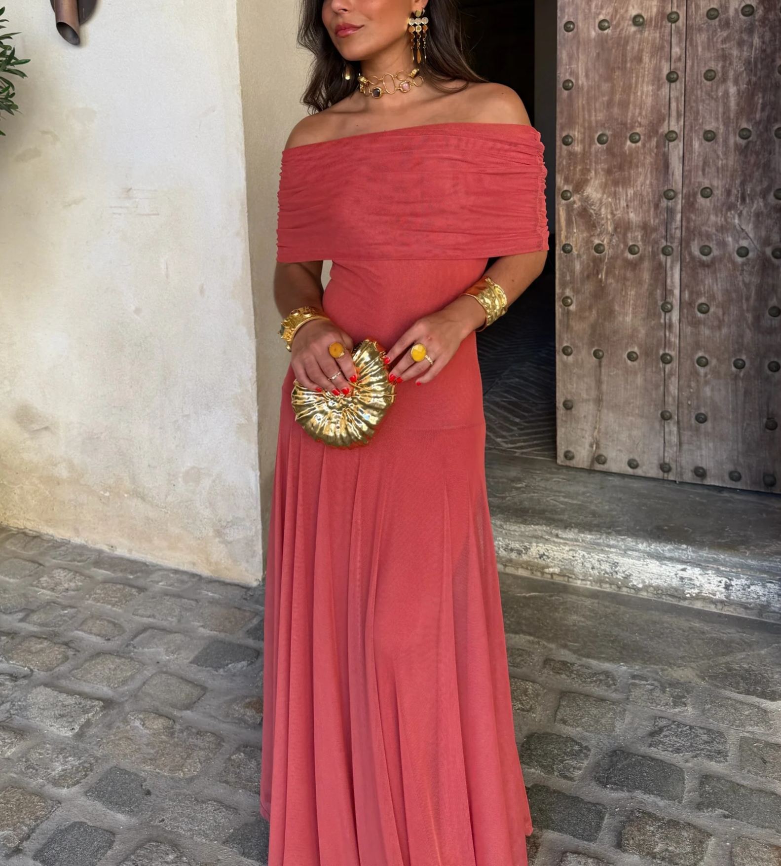 Toledo Dress in Light Terracota