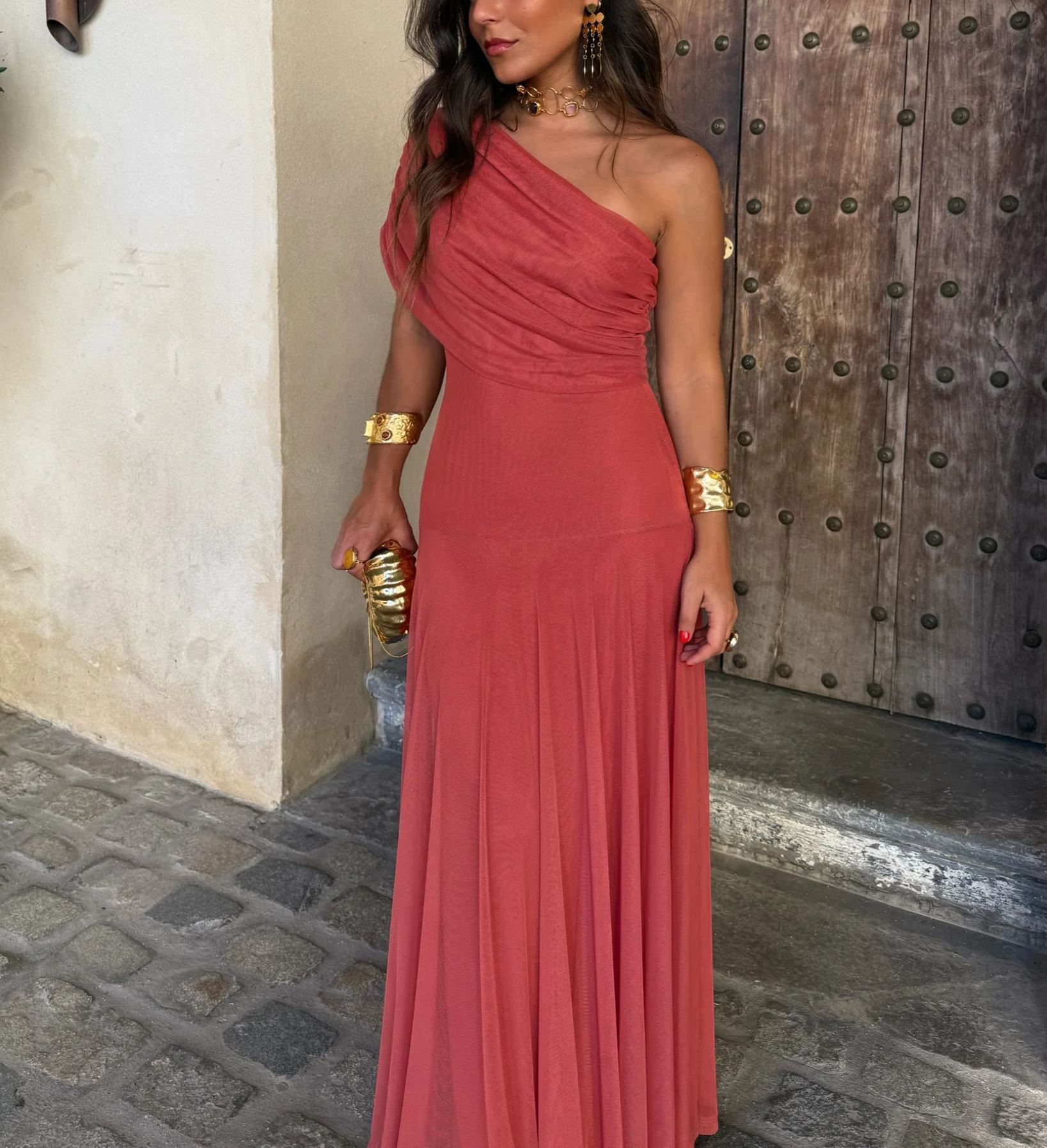 Toledo Dress in Light Terracota