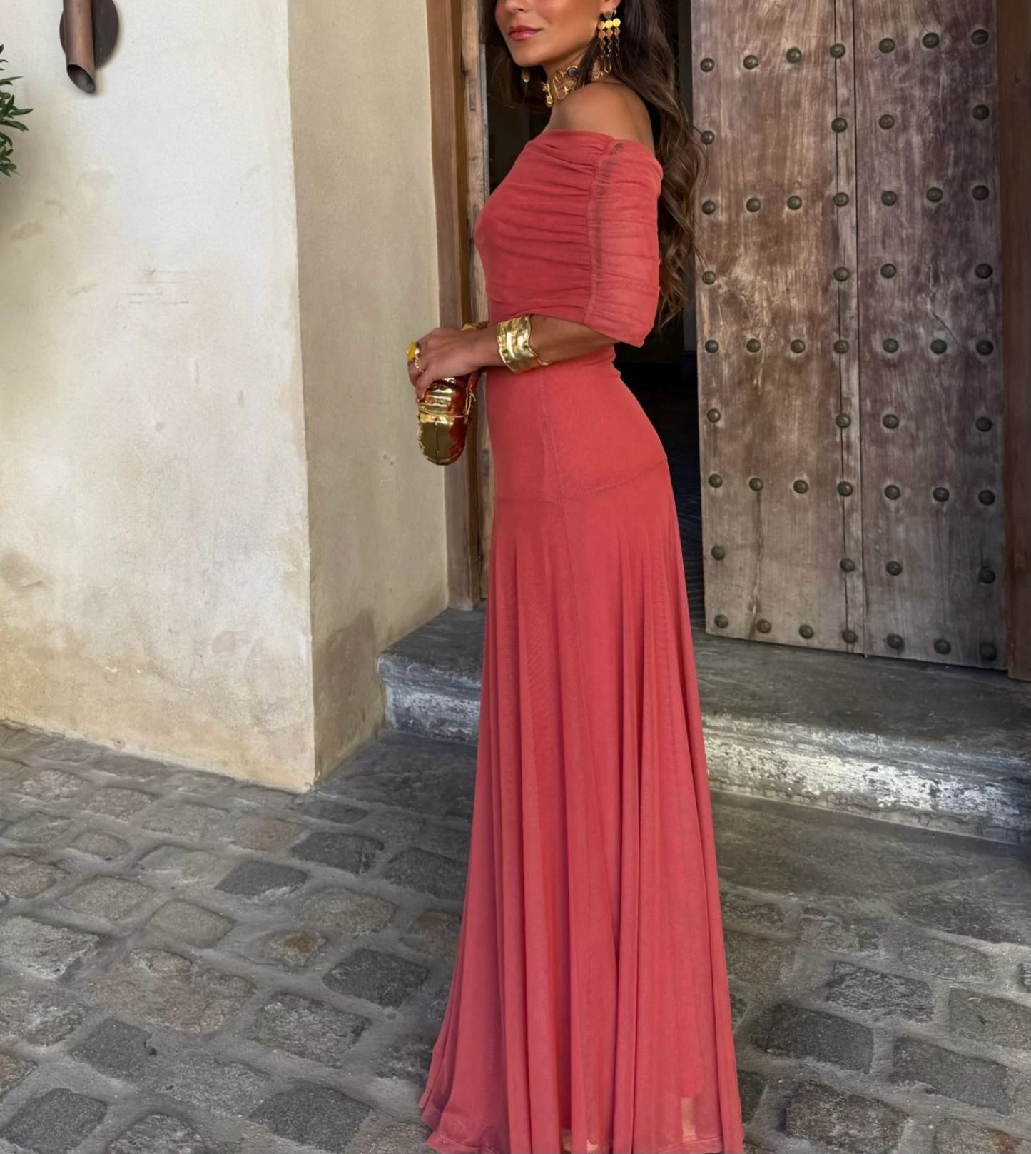 Toledo Dress in Light Terracota