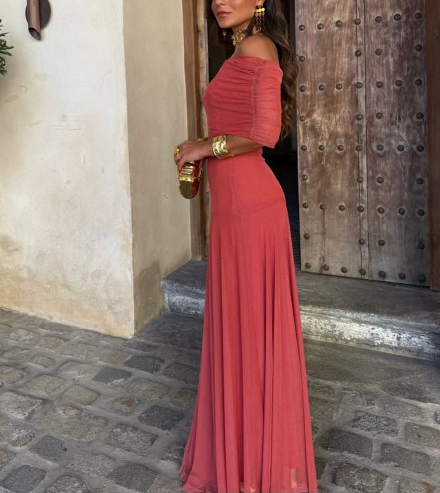 Toledo Dress in Light Terracota