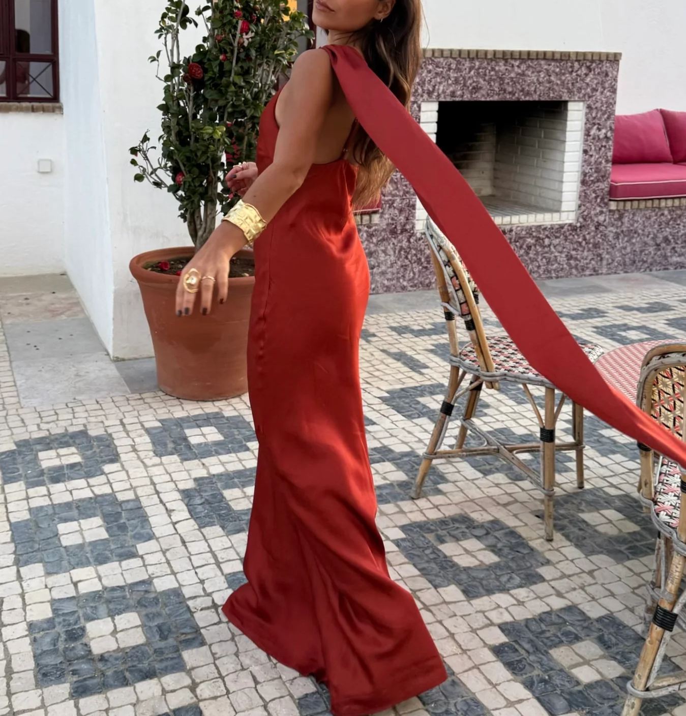 Granada Dress in Terracotta