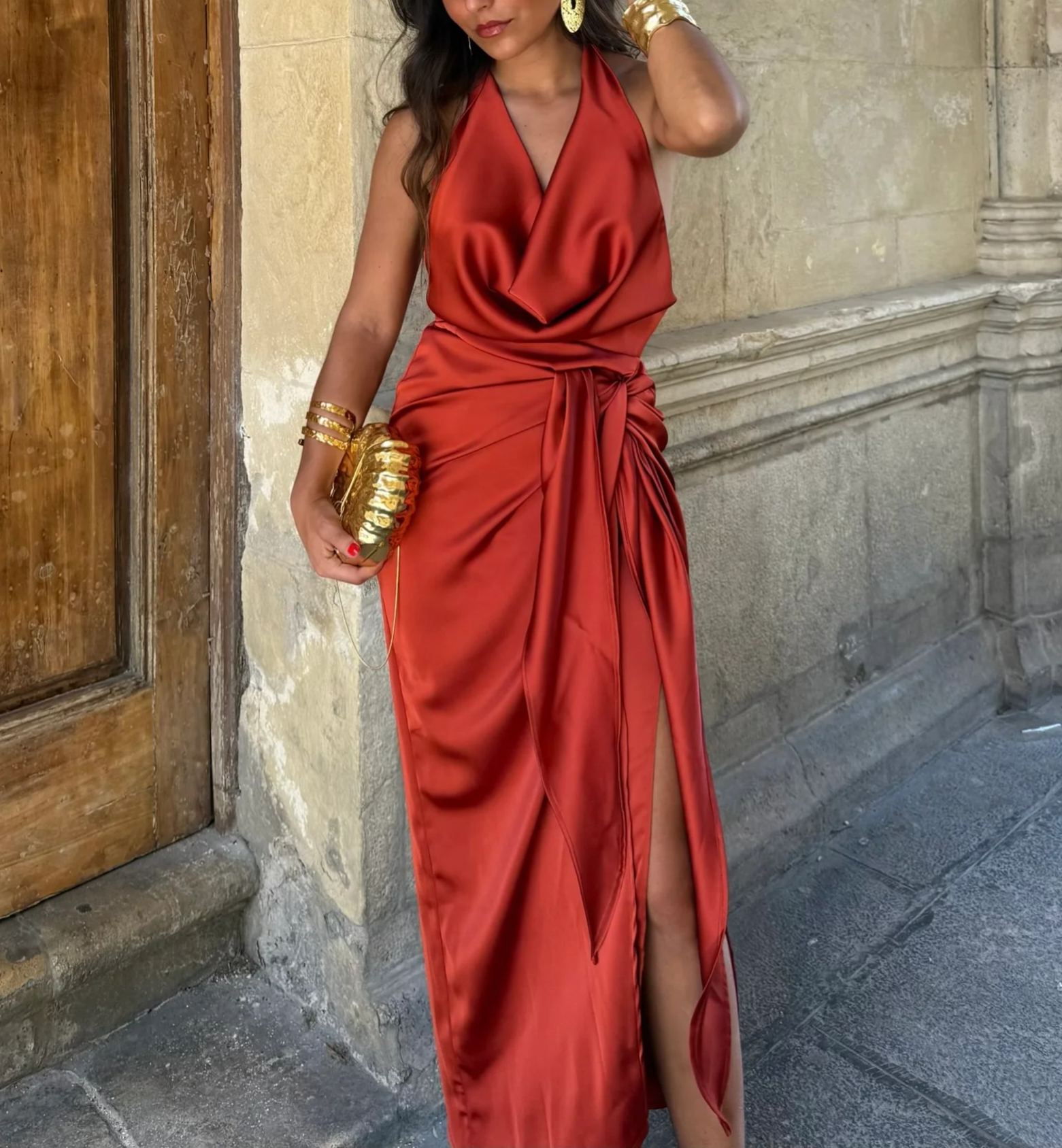 Madrid Dress in Terracota