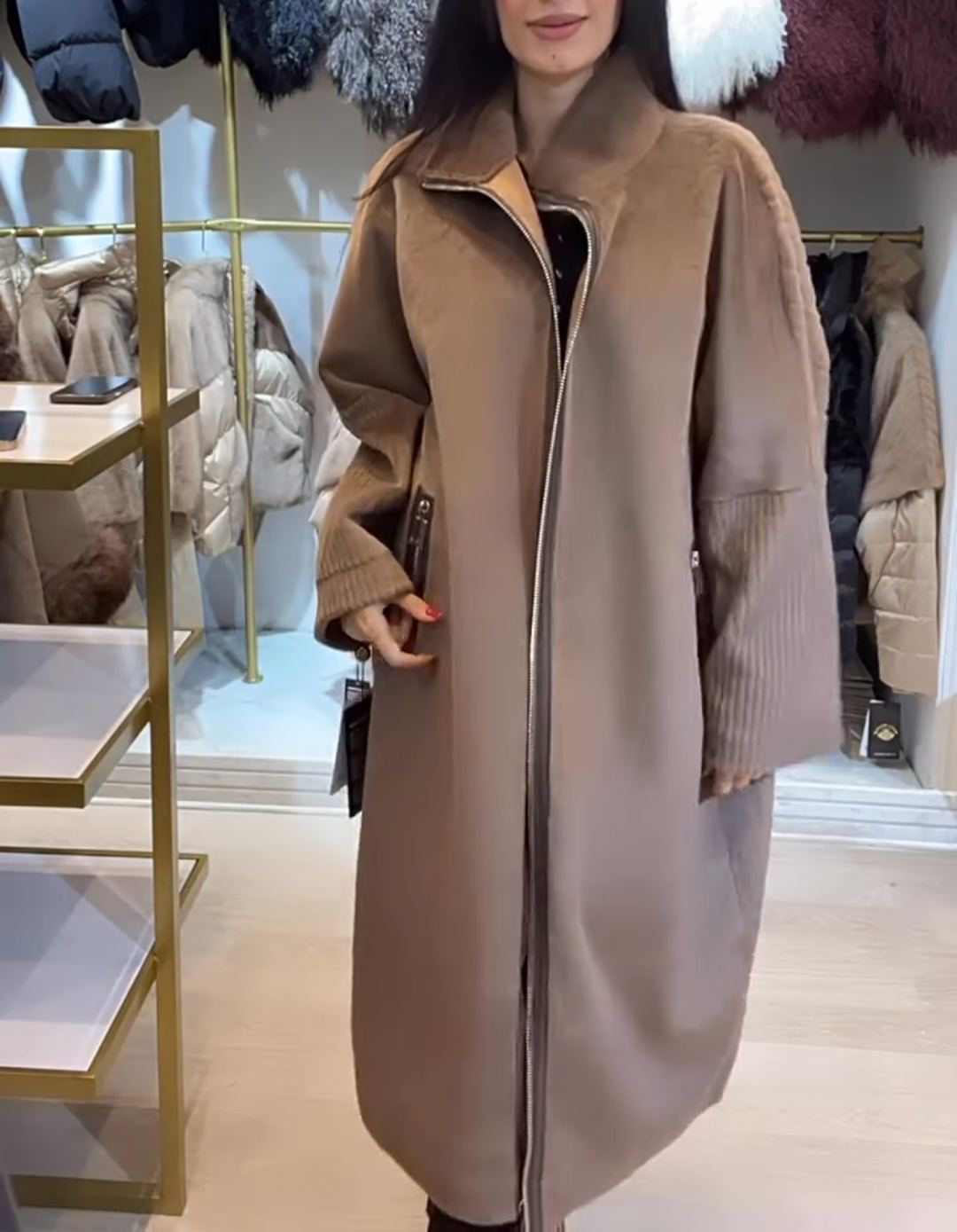 Urban Casual Shearling Long Coat