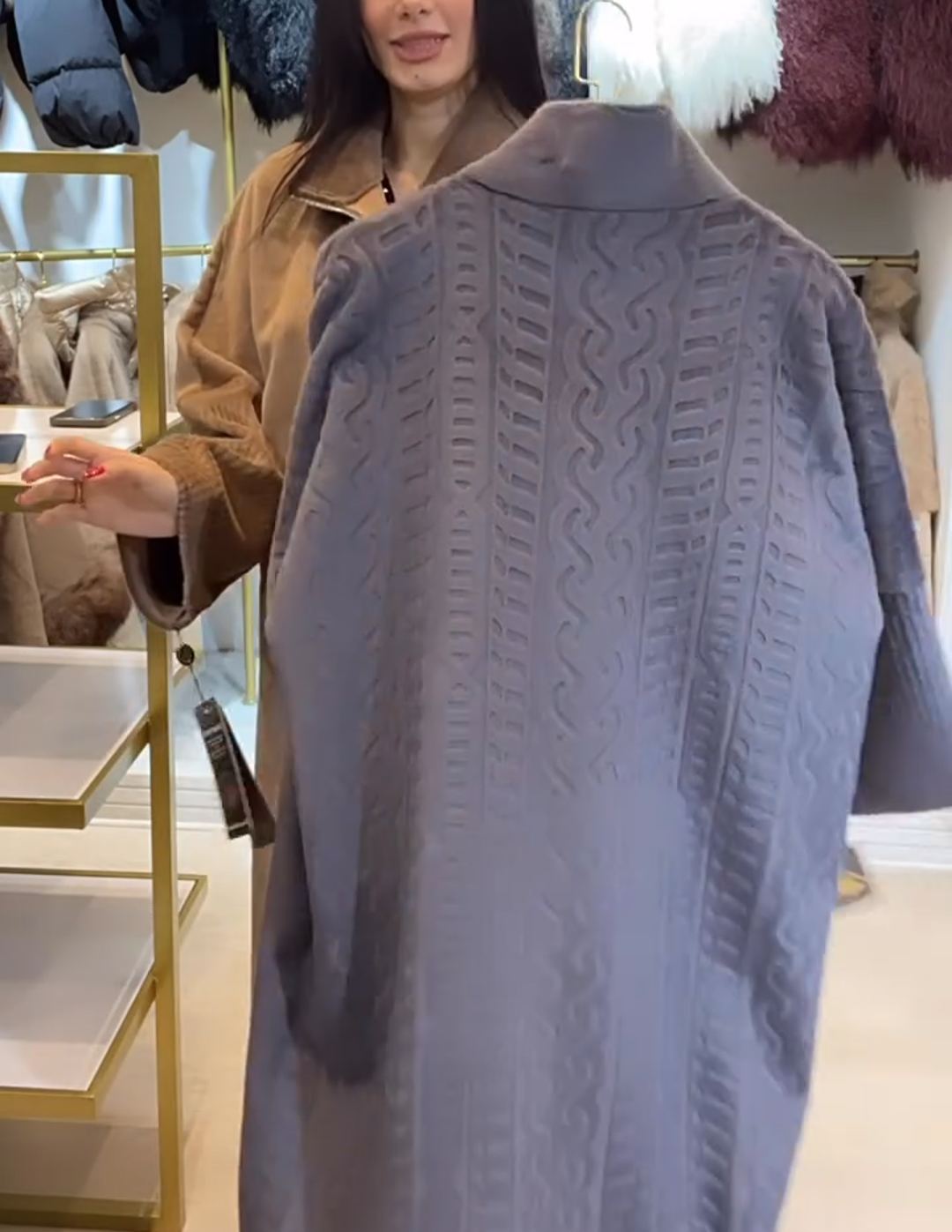 Urban Casual Shearling Long Coat