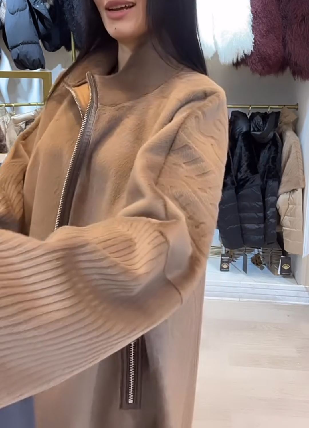 Urban Casual Shearling Long Coat