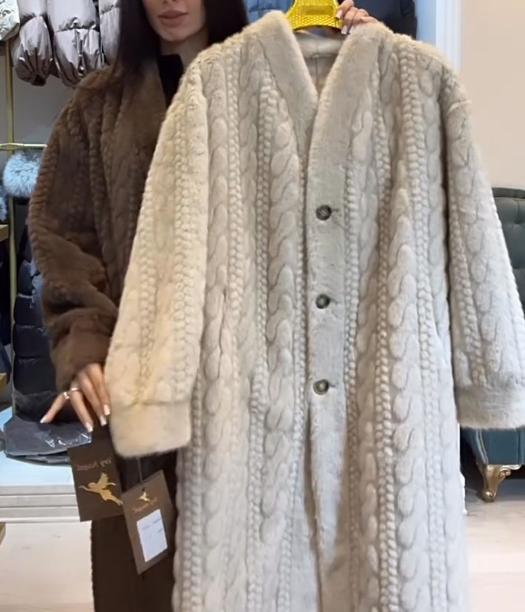 Vintage Elegant Faux Fur Full-Length Coat