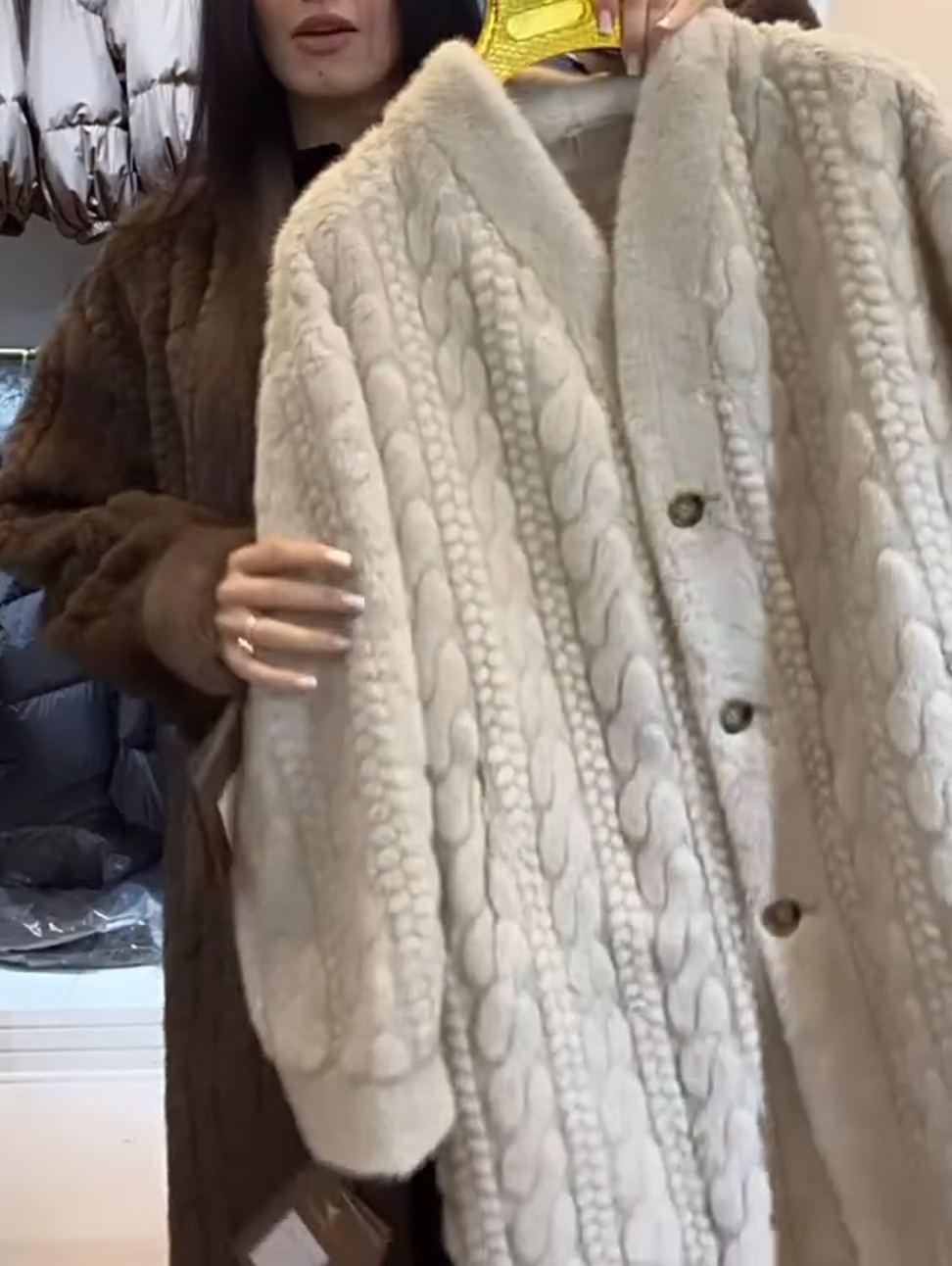 Vintage Elegant Faux Fur Full-Length Coat