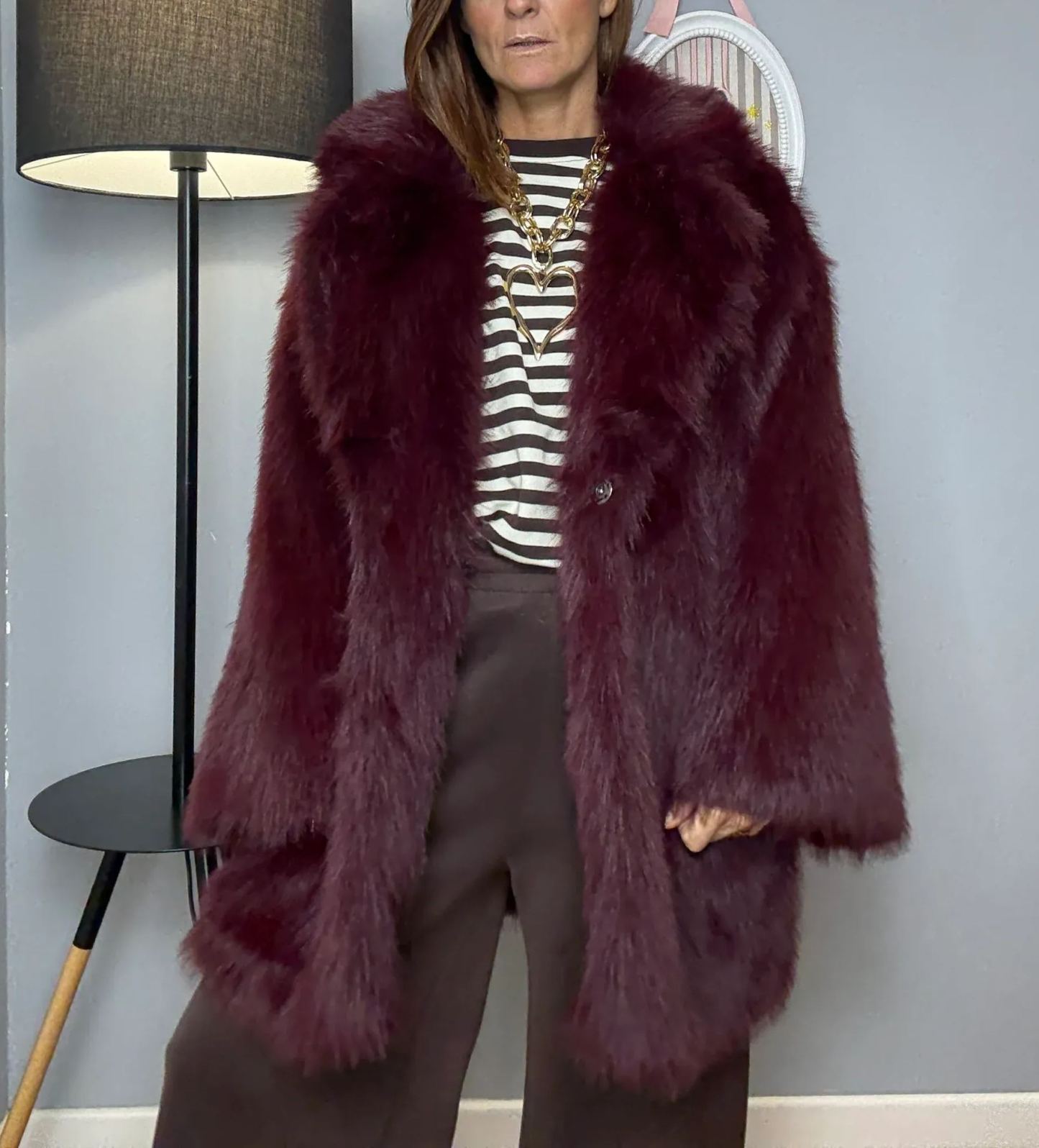 Lazy Oversized Faux Fur Coat