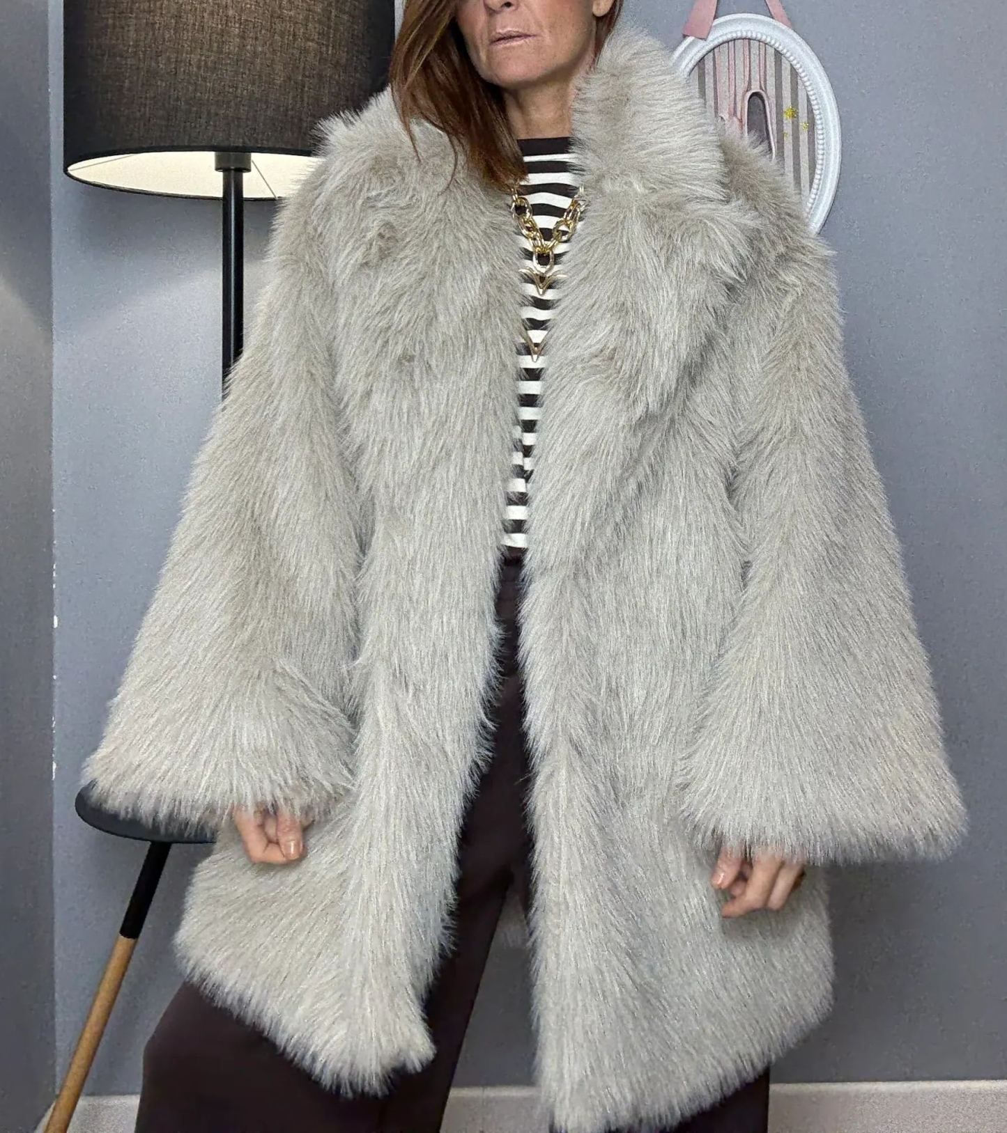 Lazy Oversized Faux Fur Coat