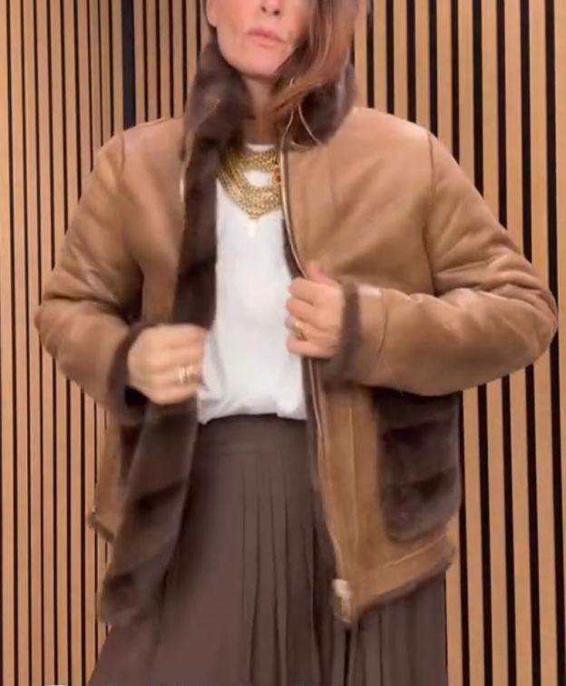 Light Luxury Dual-Texture Faux Fur-Suede Jacket