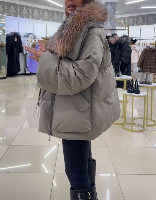 Light Luxury Faux Fur Collar Puffer Coat
