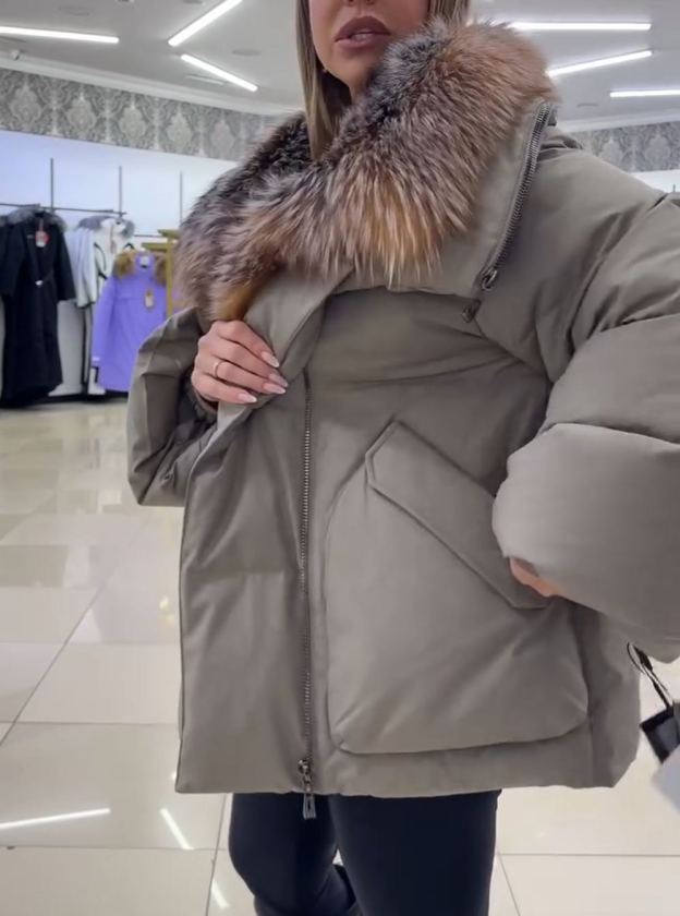 Light Luxury Faux Fur Collar Puffer Coat
