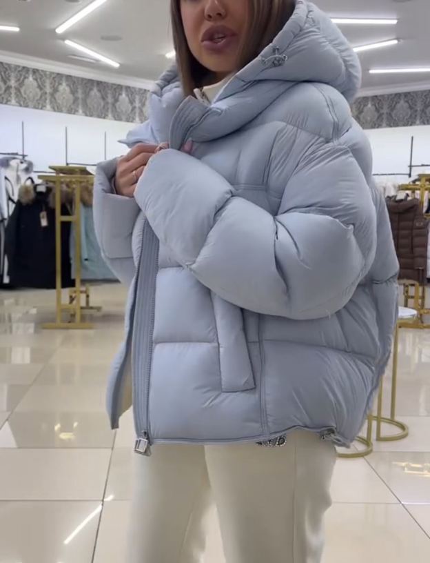 Fashion Short-Length Hooded Puffer Down Jacket