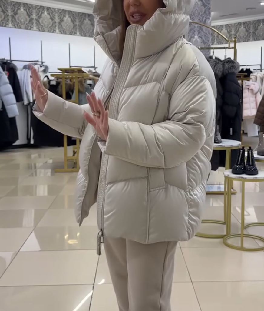 Fashion Short-Length Hooded Puffer Down Jacket