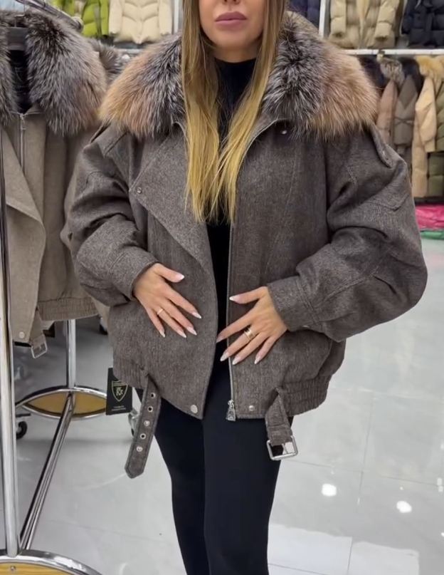 Urban Utility Gray Wool-Blend Jacket with Padded Lining