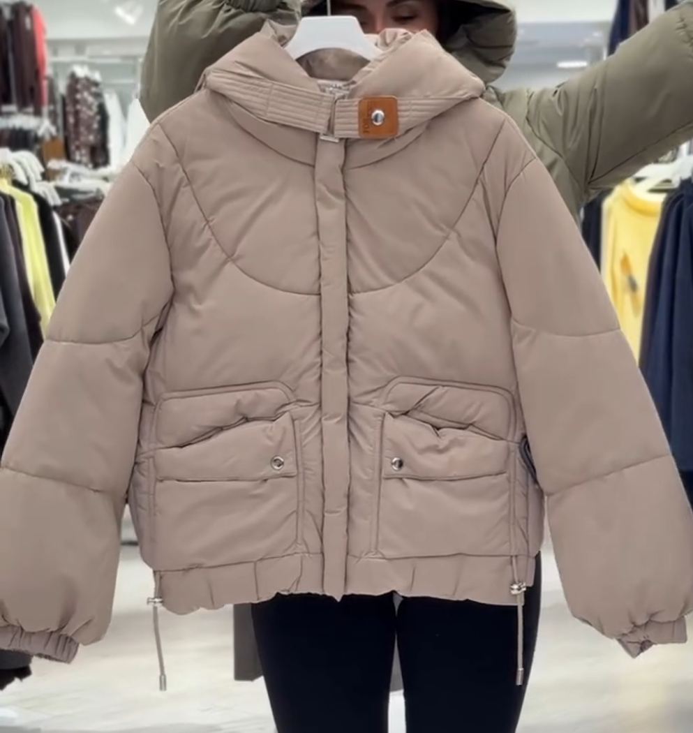 Versatile 3-Color Drawstring Waist Down Jacket