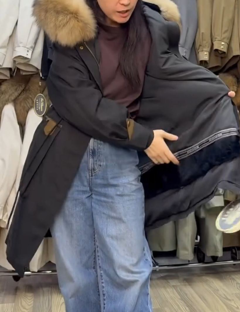 Water-Resistant Windproof Fleece-Lined Parka with Detachable Fur Hood