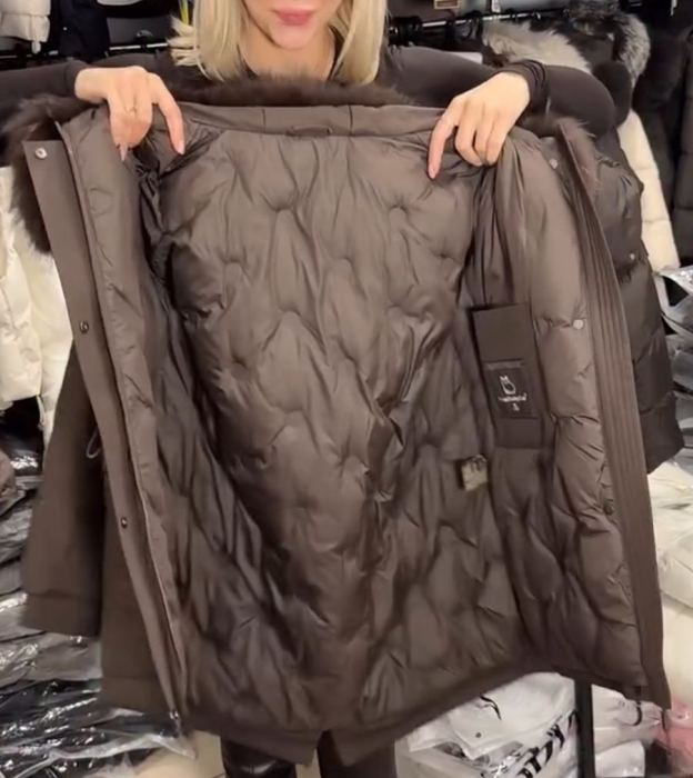 Multi-Color Fur Collar Waist-Tie Parka