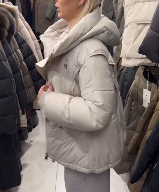 Drawstring-Waist Down Jacket