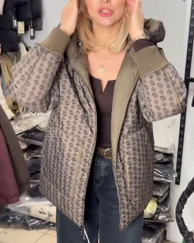 Reversible Two-Tone Patterned Down Jacket