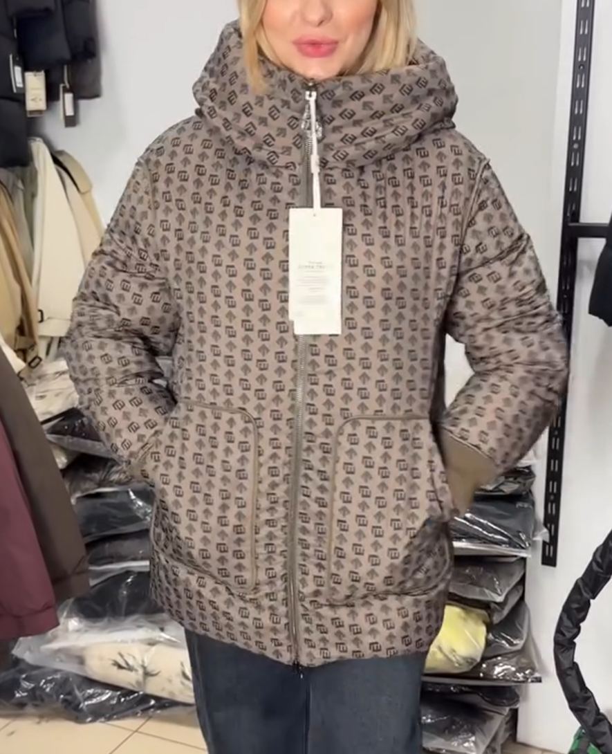 Reversible Two-Tone Patterned Down Jacket