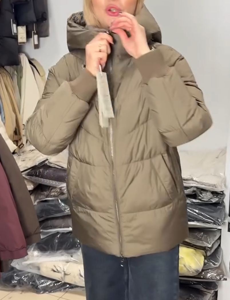 Reversible Two-Tone Patterned Down Jacket