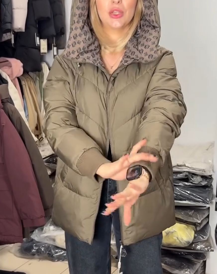 Reversible Two-Tone Patterned Down Jacket