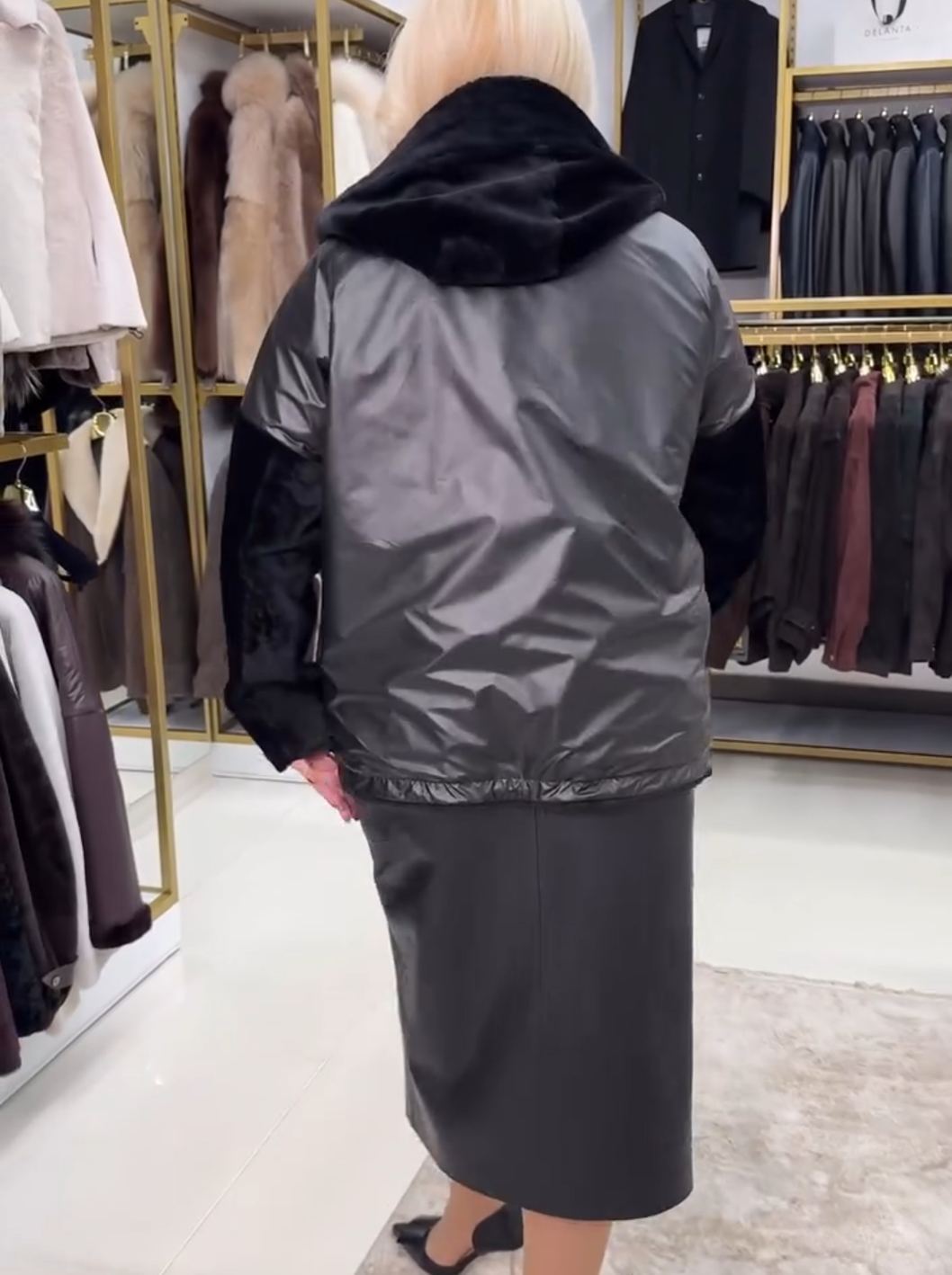 Fashion Black Functional Reversible Jacket