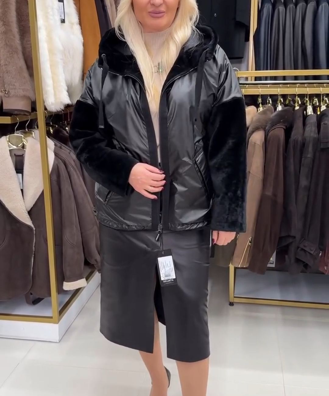 Fashion Black Functional Reversible Jacket