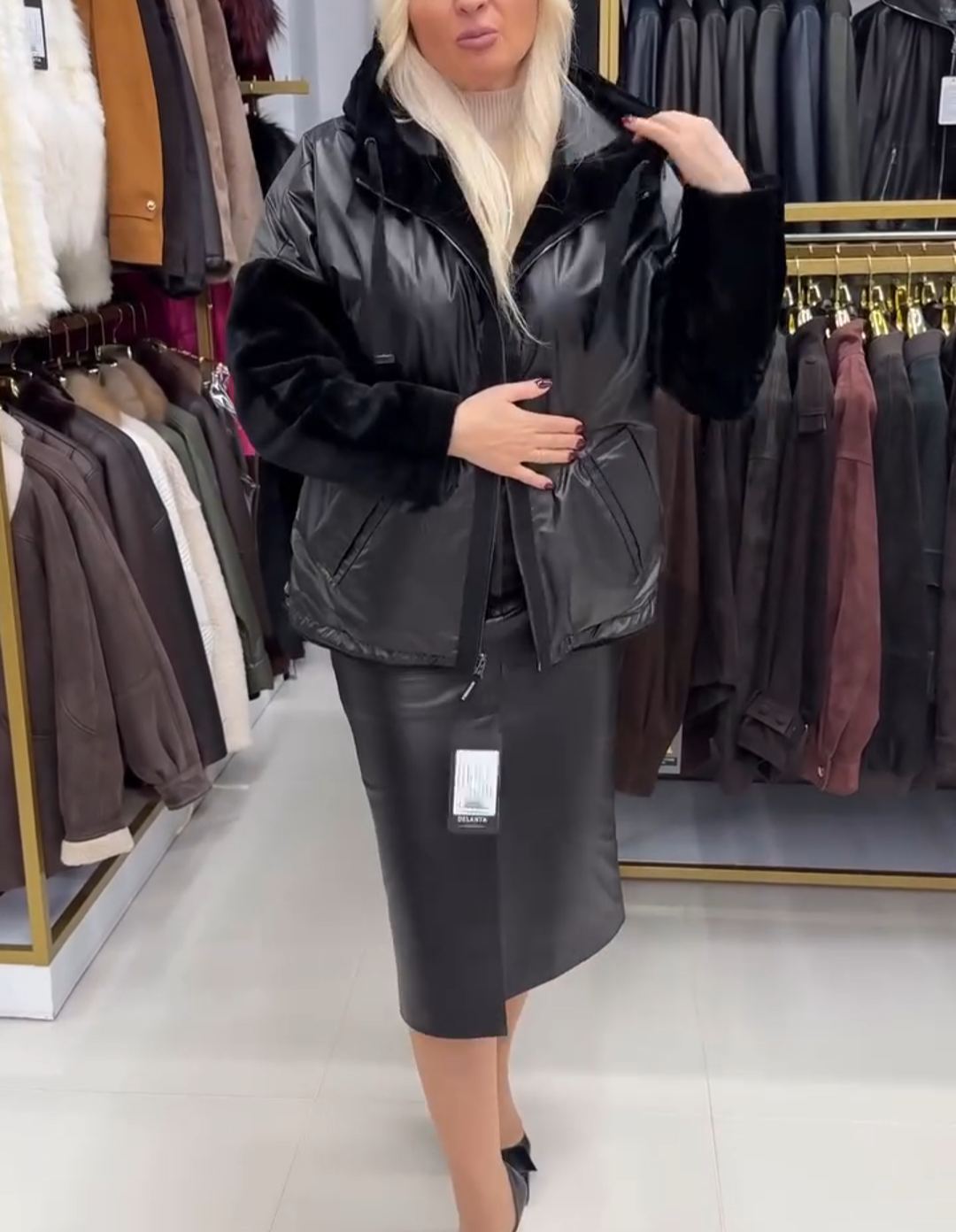 Fashion Black Functional Reversible Jacket