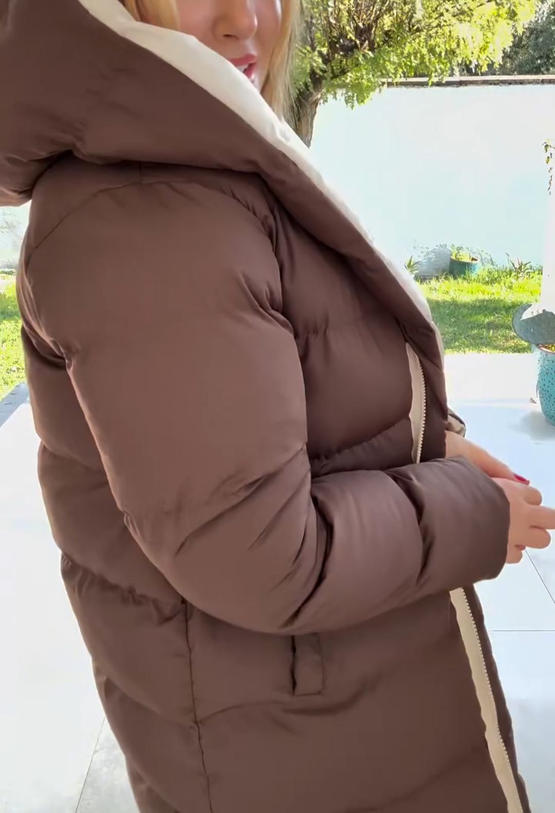 Reversible Brown & Beige Down Jacket