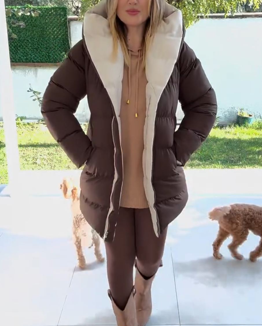 Reversible Brown & Beige Down Jacket