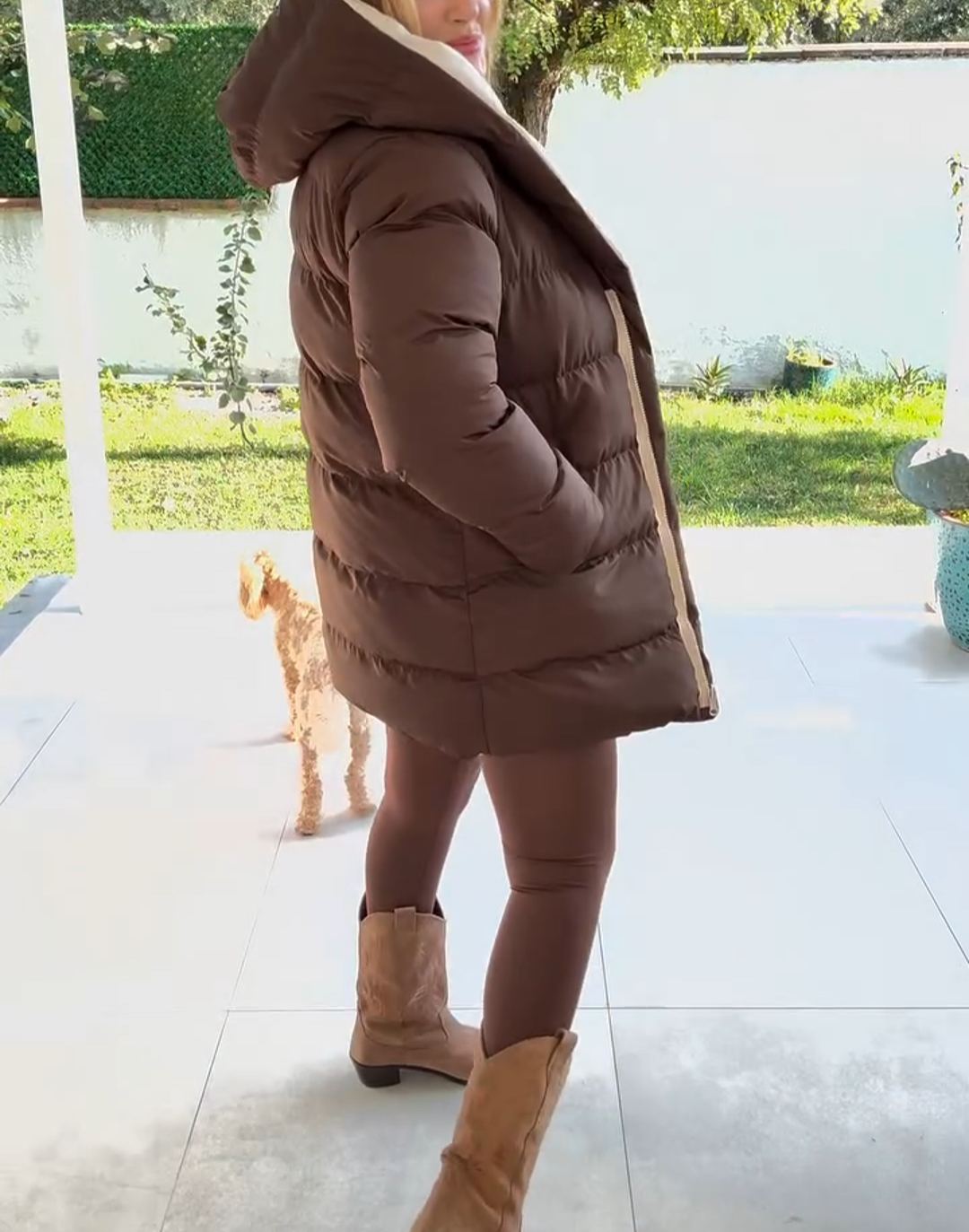 Reversible Brown & Beige Down Jacket