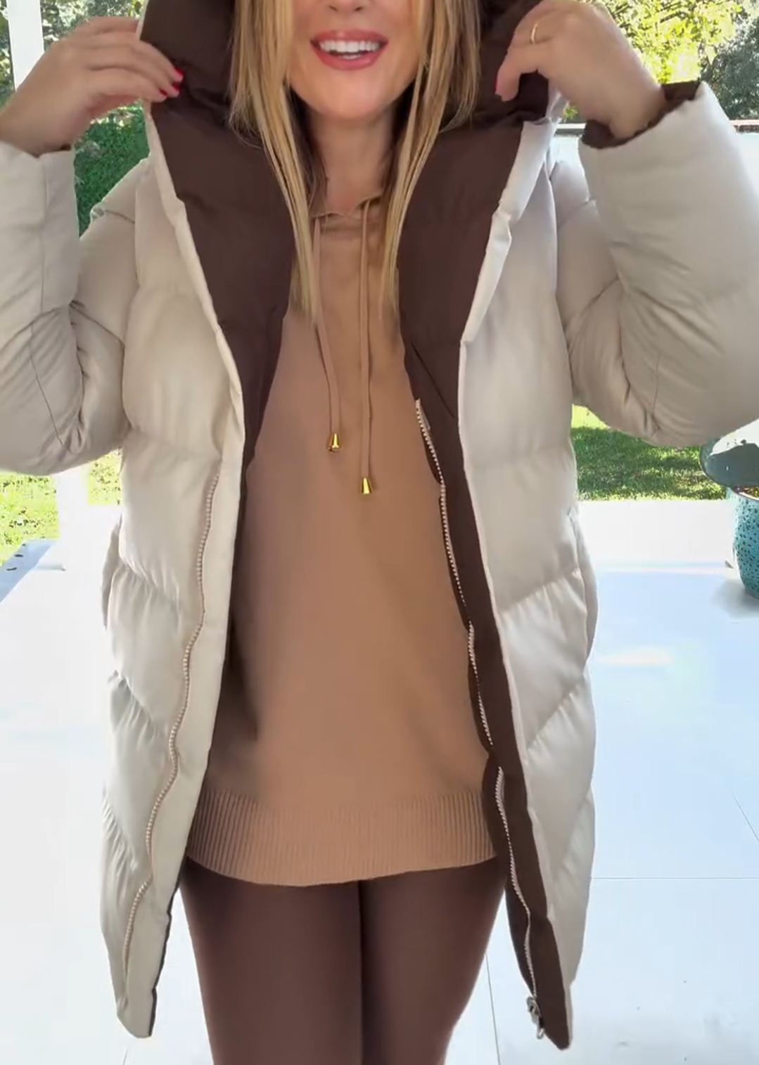 Reversible Brown & Beige Down Jacket