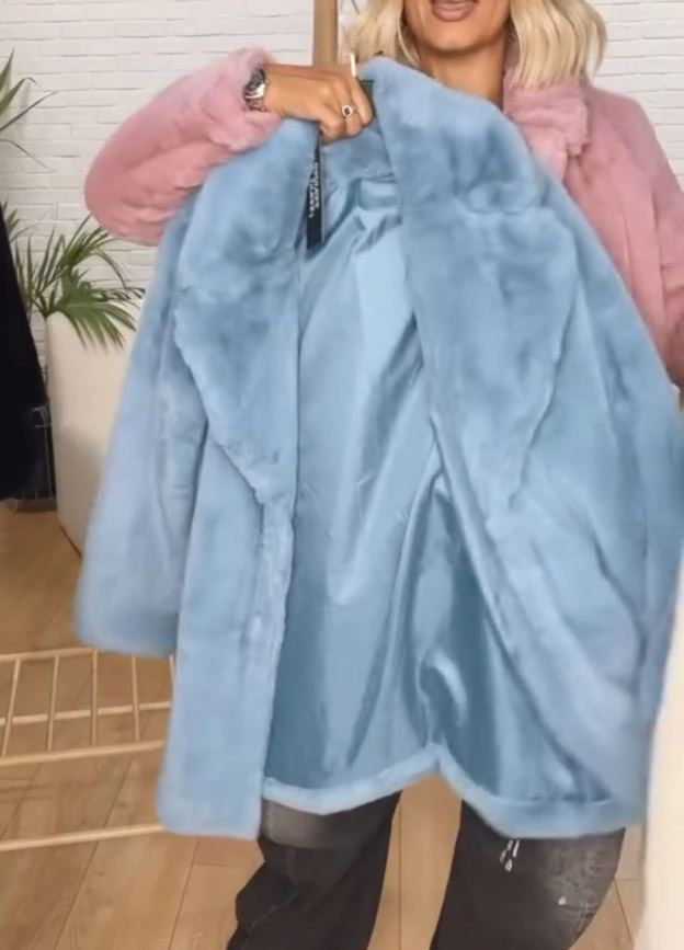 Fashion Age-Reducing Soft-Tone Faux Fur Coat