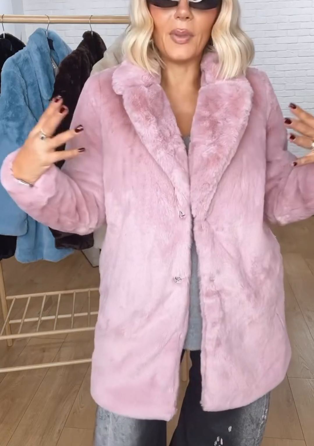 Fashion Age-Reducing Soft-Tone Faux Fur Coat