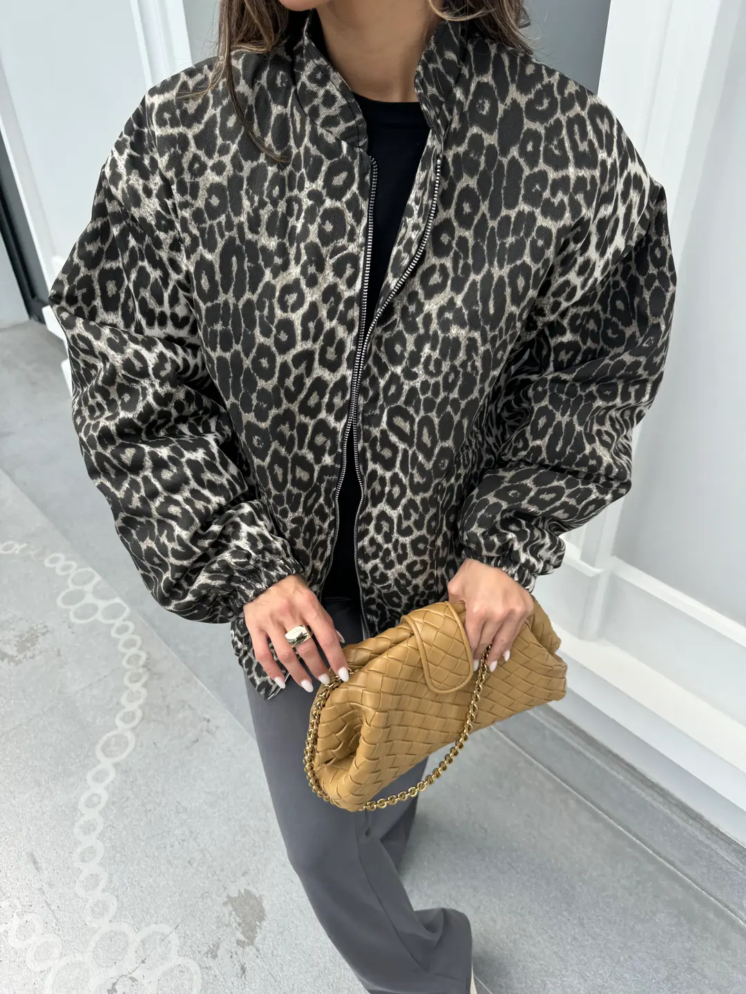 Leopard Lined Bomber