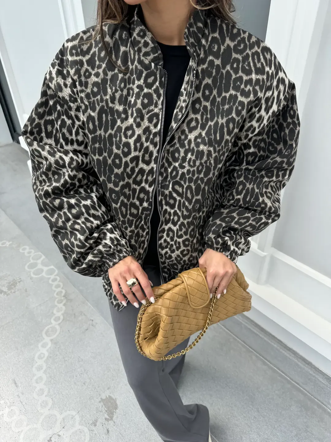 Leopard Lined Bomber