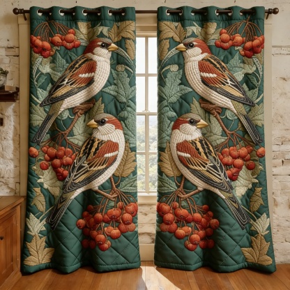 Sparrows & Rowan Berry Embroidered Knitwear Quilted Curtains