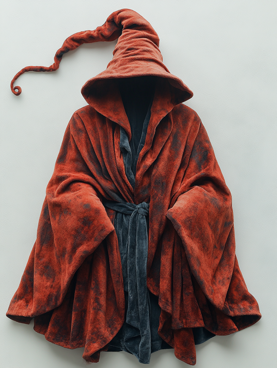 Solid Color Coral Fleece Wizard Hat Bathrobe 76af