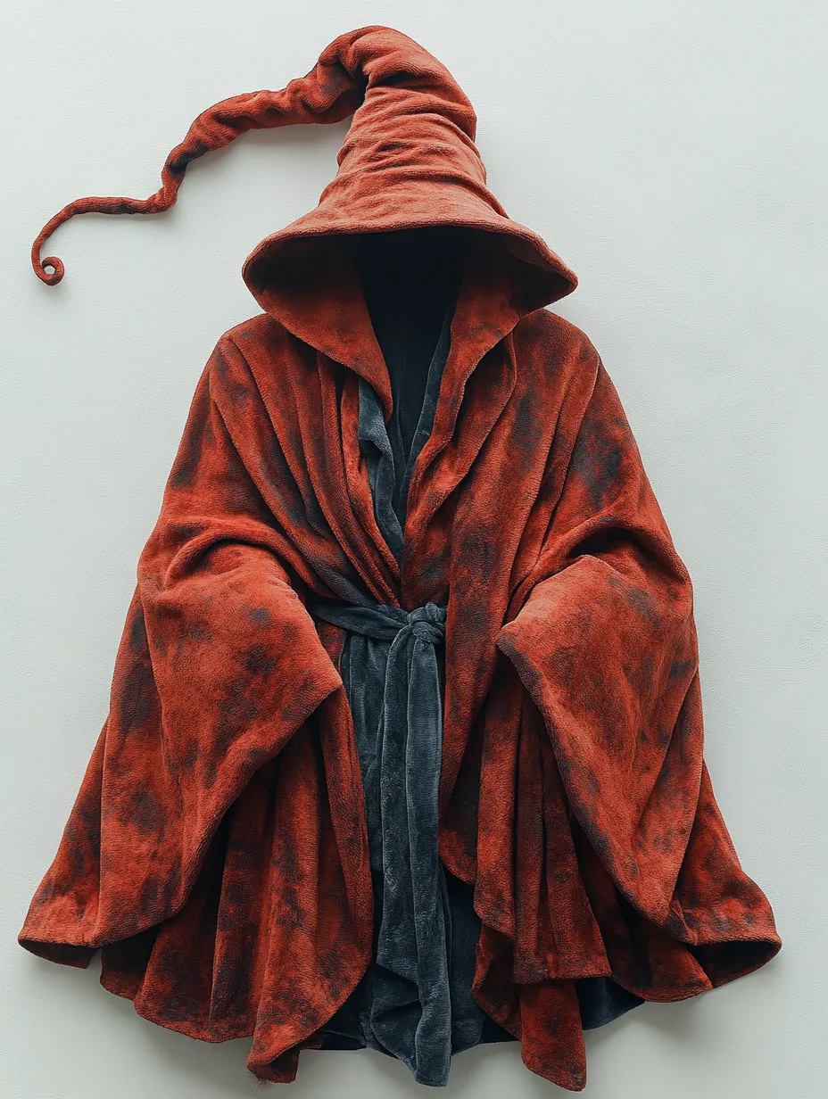 Solid Color Coral Fleece Wizard Hat Bathrobe 76af