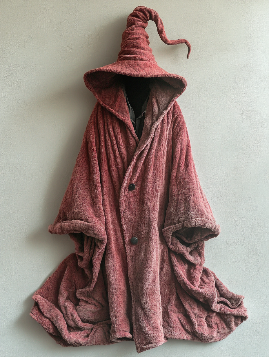 Solid Color Coral Fleece Wizard Hat Bathrobe e5ce